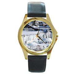 Frozen Creek Round Gold Metal Watches by trendistuff