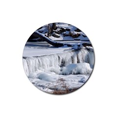 Frozen Creek Rubber Coaster (round)  by trendistuff