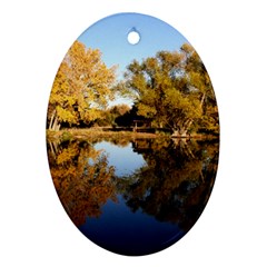 Autumn Lake Ornament (oval)  by trendistuff