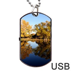 Autumn Lake Dog Tag Usb Flash (two Sides)  by trendistuff