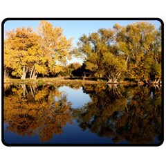 Autumn Lake Double Sided Fleece Blanket (medium)  by trendistuff