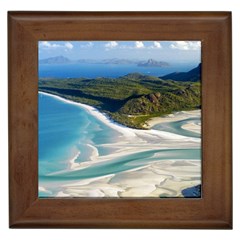 Whitehaven Beach 1 Framed Tiles by trendistuff