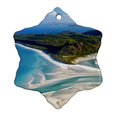 Whitehaven Beach 1 Snowflake Ornament (2-side) by trendistuff