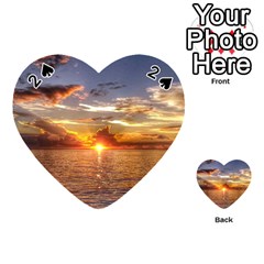 Tahitian Sunset Playing Cards 54 (heart)  by trendistuff