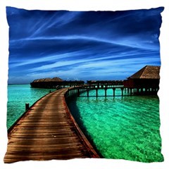 Maldives 2 Large Flano Cushion Cases (one Side)  by trendistuff