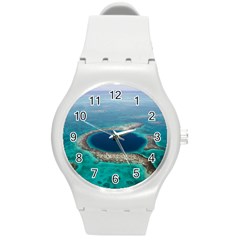 Great Blue Hole 1 Round Plastic Sport Watch (m) by trendistuff