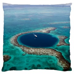 Great Blue Hole 1 Large Cushion Cases (one Side)  by trendistuff