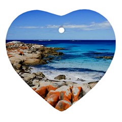 Bay Of Fires Heart Ornament (2 Sides) by trendistuff