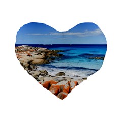 Bay Of Fires Standard 16  Premium Heart Shape Cushions by trendistuff