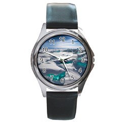 Turquoise Ice Round Metal Watches by trendistuff