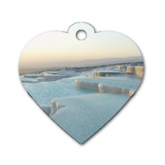 Travertine Pools Dog Tag Heart (two Sides) by trendistuff