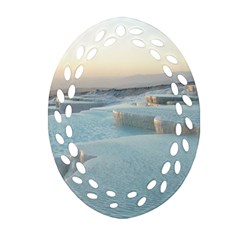 Travertine Pools Oval Filigree Ornament (2-side)  by trendistuff