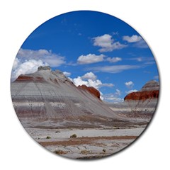 Petrified Forrest Tepees Round Mousepads by trendistuff