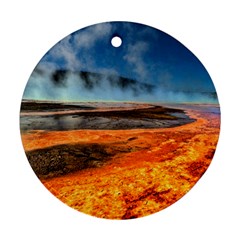 Fire River Round Ornament (two Sides)  by trendistuff