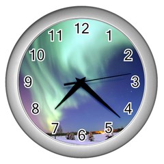 Aurora Borealis Wall Clocks (silver)  by trendistuff