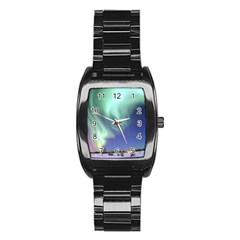 Aurora Borealis Stainless Steel Barrel Watch by trendistuff