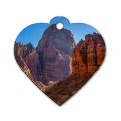 Zion National Park Dog Tag Heart (two Sides) by trendistuff