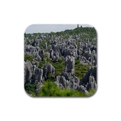 Stone Forest 1 Rubber Square Coaster (4 Pack)  by trendistuff