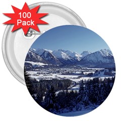 Snowy Mountains 3  Buttons (100 Pack)  by trendistuff