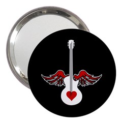 Flying Heart Guitar 3  Handbag Mirror by waywardmuse