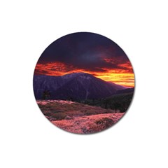 San Gabriel Mountain Sunset Magnet 3  (round) by trendistuff