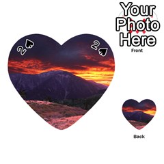 San Gabriel Mountain Sunset Playing Cards 54 (heart)  by trendistuff