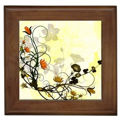 Wonderful Flowers With Leaves On Soft Background Framed Tiles by FantasyWorld7