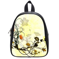 Wonderful Flowers With Leaves On Soft Background School Bags (small)  by FantasyWorld7