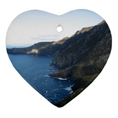 Croaghaun Cliffs Ornament (heart)  by trendistuff