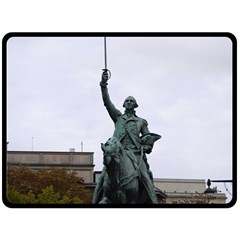 Washington Statue Double Sided Fleece Blanket (large)  by trendistuff