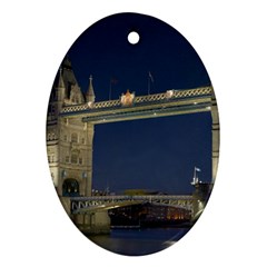 Tower Bridge Oval Ornament (two Sides) by trendistuff