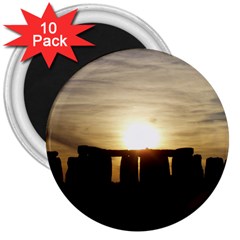 Sunset Stonehenge 3  Magnets (10 Pack)  by trendistuff