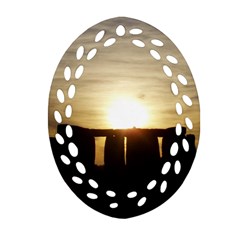 Sunset Stonehenge Ornament (oval Filigree)  by trendistuff