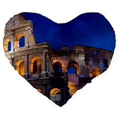 Rome Colosseum 2 Large 19  Premium Flano Heart Shape Cushions by trendistuff