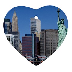 Ny Liberty 2 Heart Ornament (2 Sides) by trendistuff