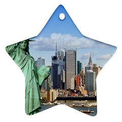 Ny Liberty 1 Star Ornament (two Sides)  by trendistuff