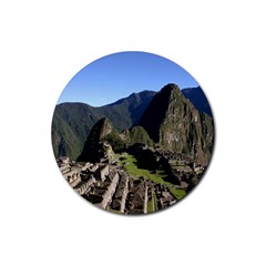 Machu Picchu Rubber Round Coaster (4 Pack)  by trendistuff