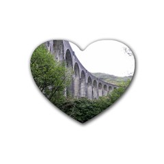 Glenfinnan Viaduct 2 Rubber Coaster (heart)  by trendistuff