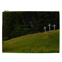 Three Crosses On A Hill Cosmetic Bag (xxl)  by trendistuff