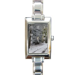 Snow On Road Rectangle Italian Charm Watches by trendistuff