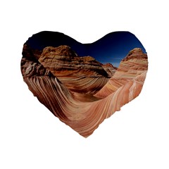 Petrified Sand Dunes Standard 16  Premium Heart Shape Cushions by trendistuff