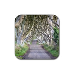 Dark Hedges, Ireland Rubber Coaster (square)  by trendistuff