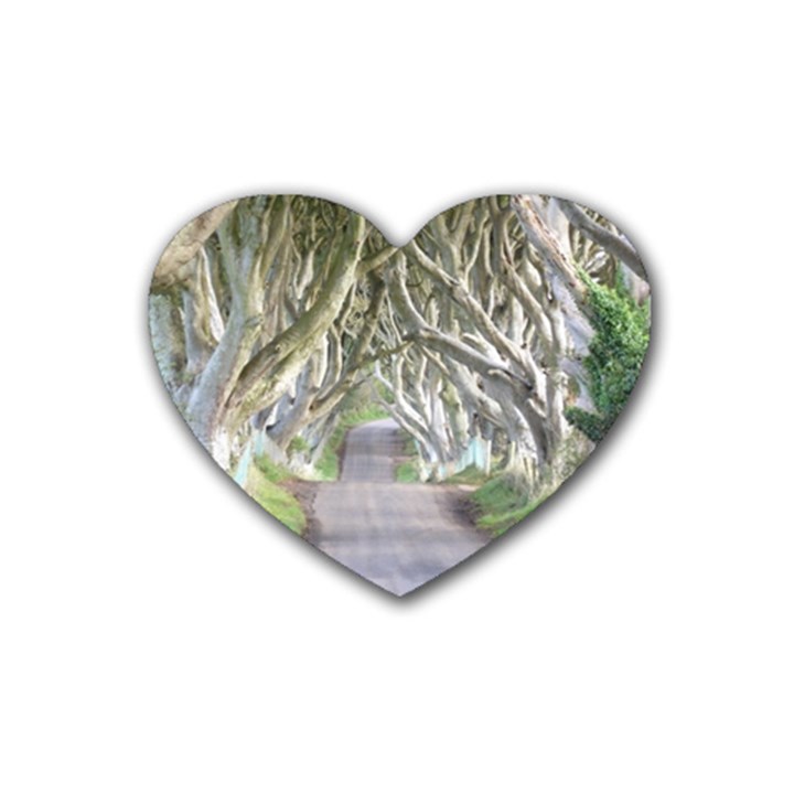 DARK HEDGES, IRELAND Rubber Coaster (Heart) 