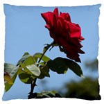 RED ROSE 2 Large Flano Cushion Cases (Two Sides)  Front