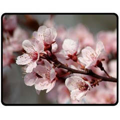 Plum Blossoms Double Sided Fleece Blanket (medium)  by trendistuff