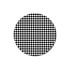 Black And White Scallop Repeat Pattern Magnet 3  (round)