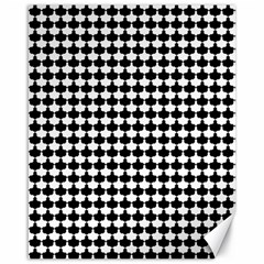 Black And White Scallop Repeat Pattern Canvas 16  X 20   by PaperandFrill