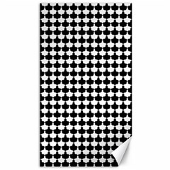 Black And White Scallop Repeat Pattern Canvas 40  X 72   by PaperandFrill