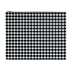 Black And White Scallop Repeat Pattern Cosmetic Bag (xl) by PaperandFrill