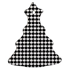 Black And White Scallop Repeat Pattern Ornament (christmas Tree)